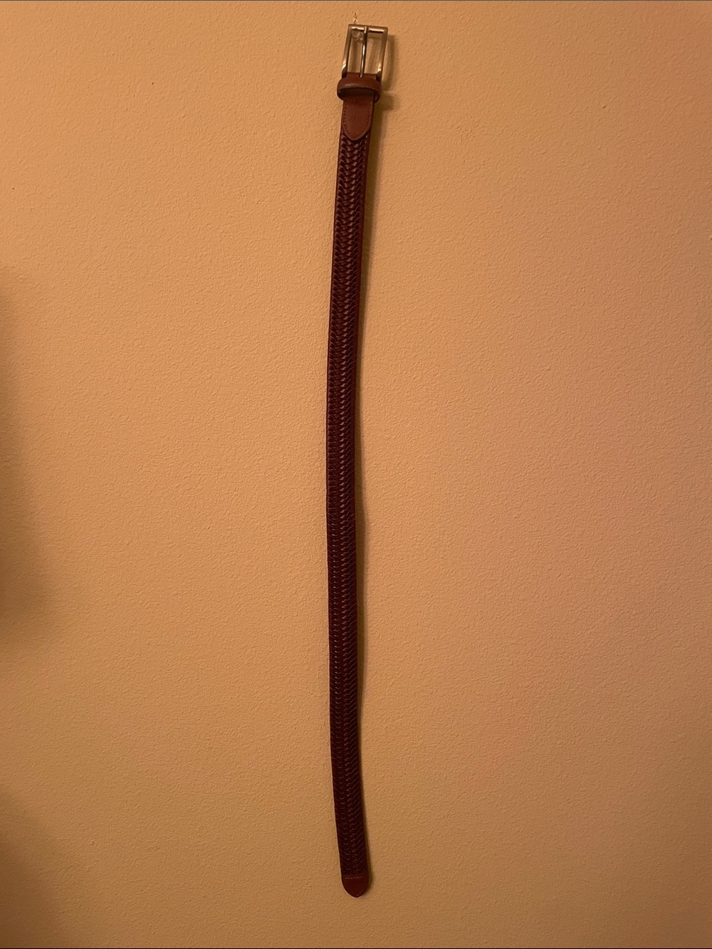 Boys Johnston and Murphy Classic Brown Braided Leather Belt size 28 fits boys 12